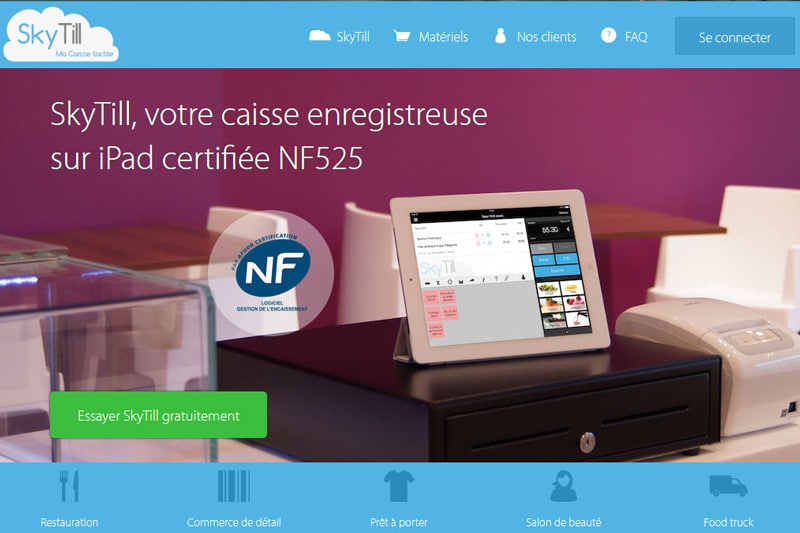 SkyTill caisse enregistreuse sur iPad