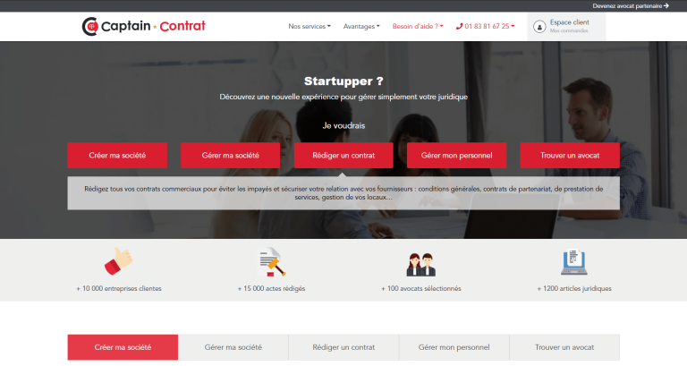 comment creer une entreprise en ligne avec captain contrat