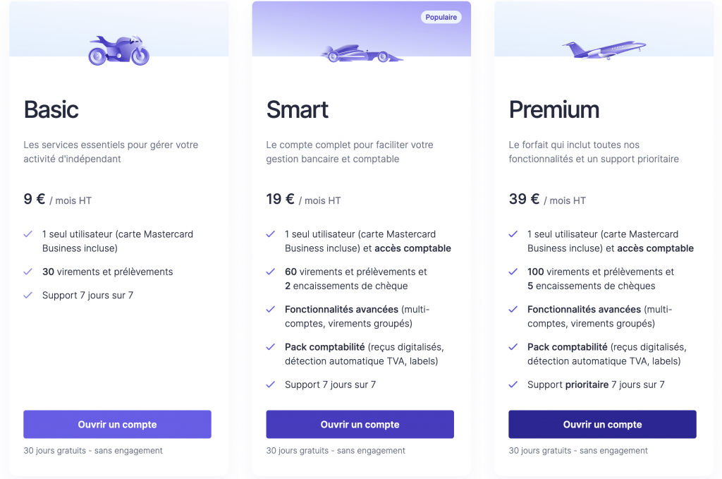 Offres pour indépendants de Qonto