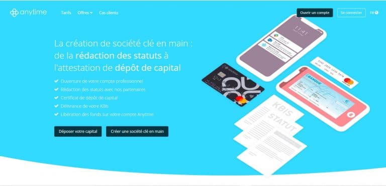 Anytime : Le dépôt de capital social