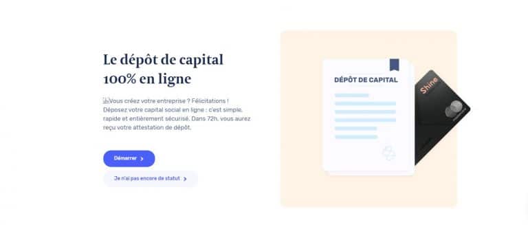 Shine : Le dépot de capital social
