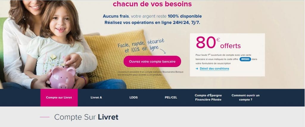 Boursorama : Les livrets d'épargne