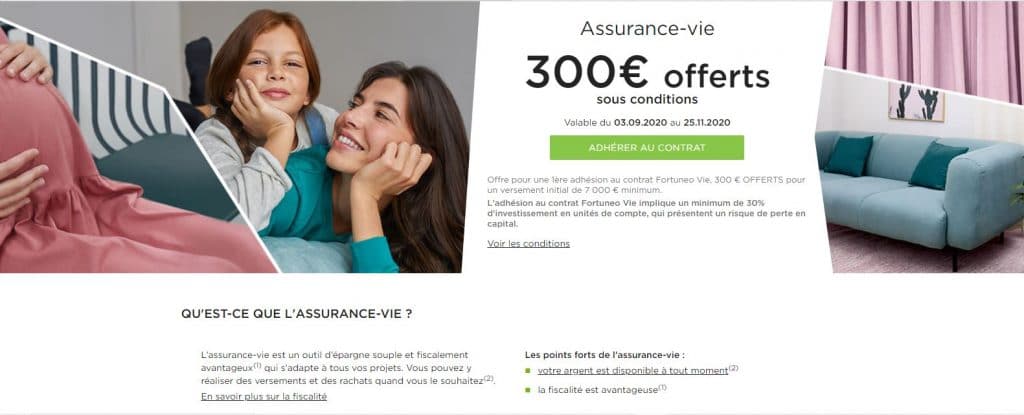 Fortuneo : Les assurances vie