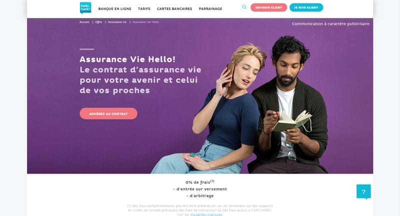 Hello Bank : Les assurances vie