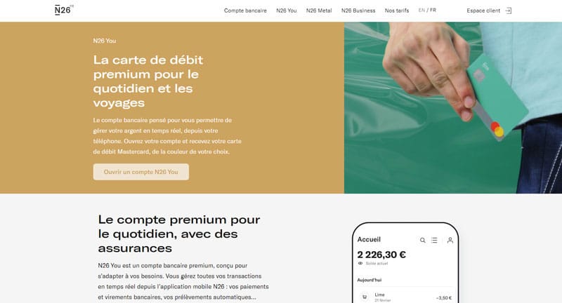 N26 : Les cartes bancaires proposées