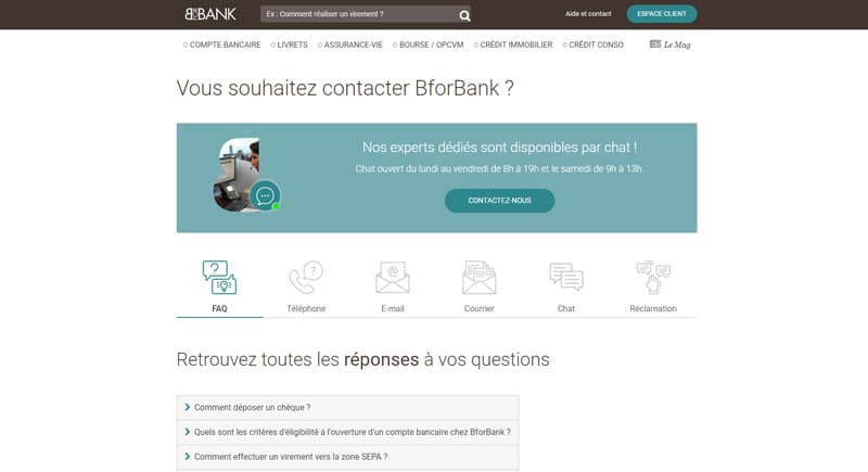 BforBank : Contacter le service client