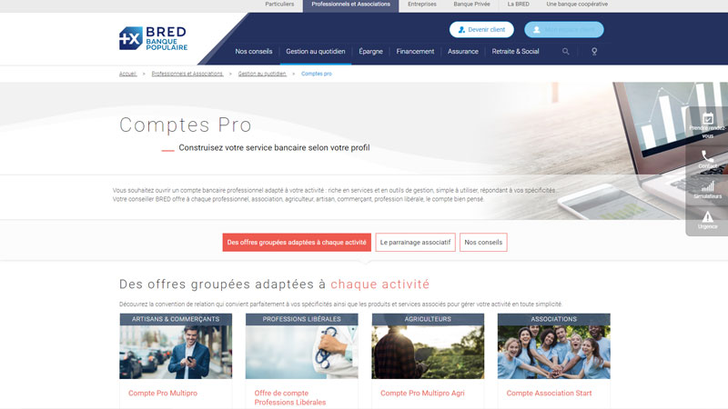 Compte pro BRED : Offre, tarif et avis