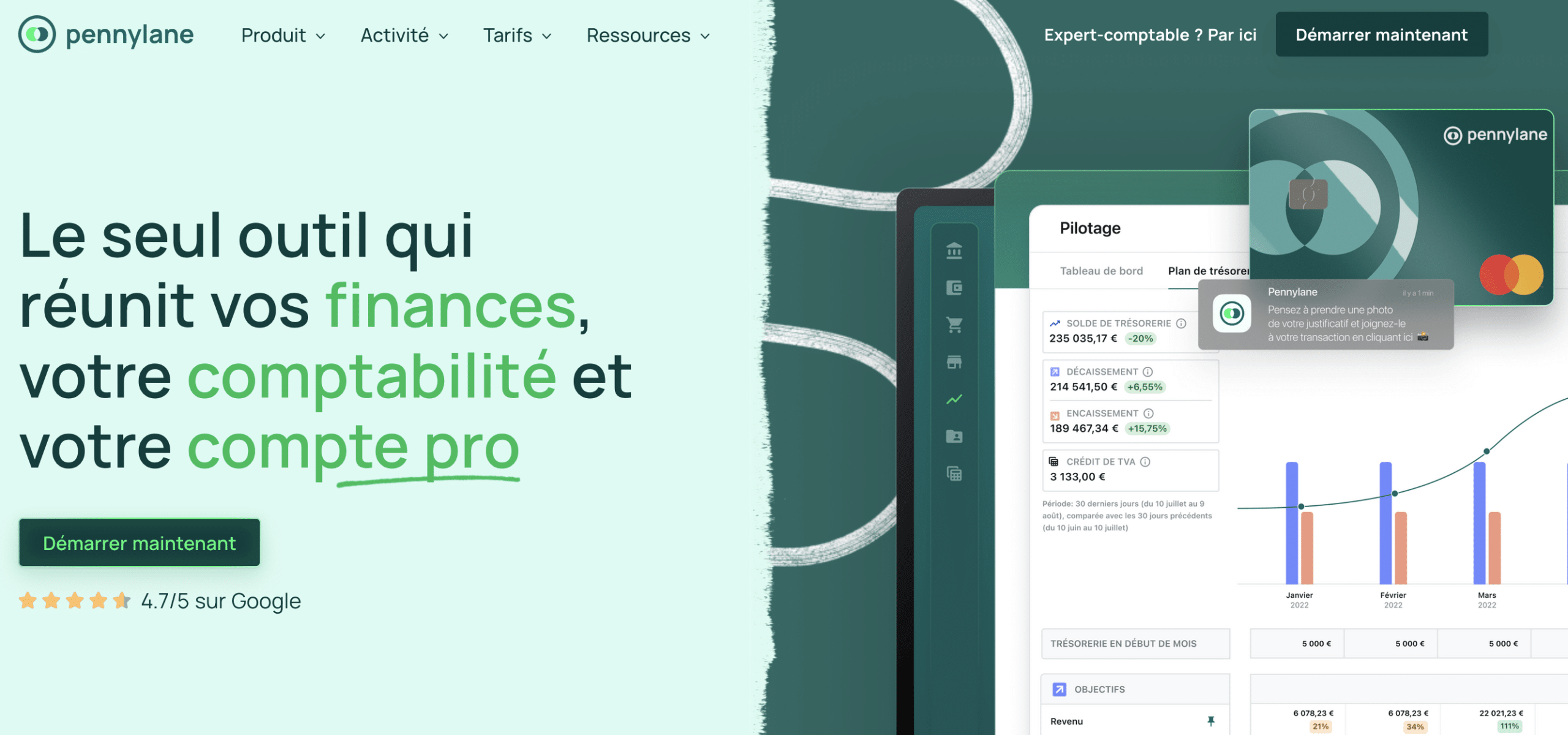 Pennylane logiciel comptabilité et compte pro en ligne