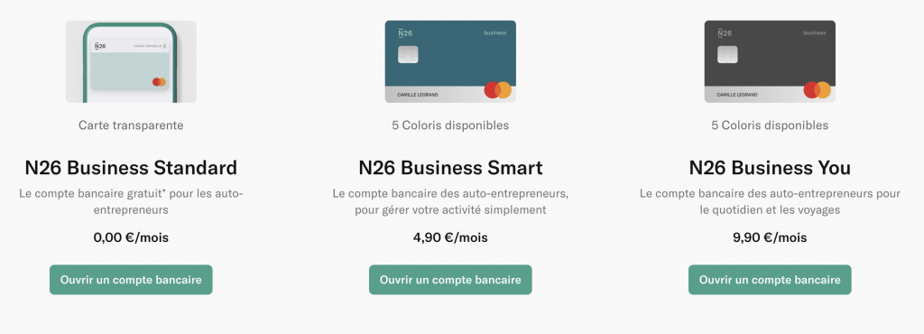 Les comptes N26 Business