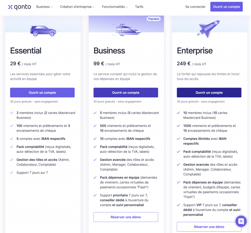 Qonto pour les entreprises