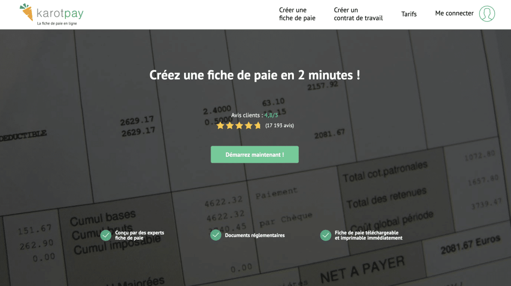 Karotpay logiciel de paie en ligne