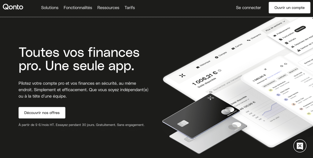 Qonto compte pro en ligne