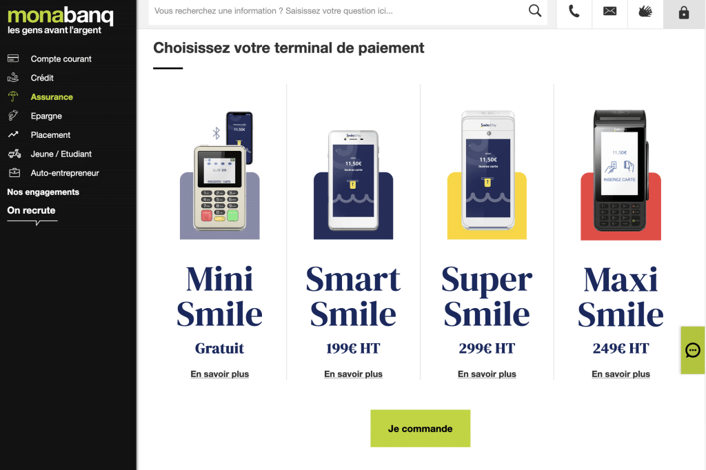 Monabanq terminal de paiement