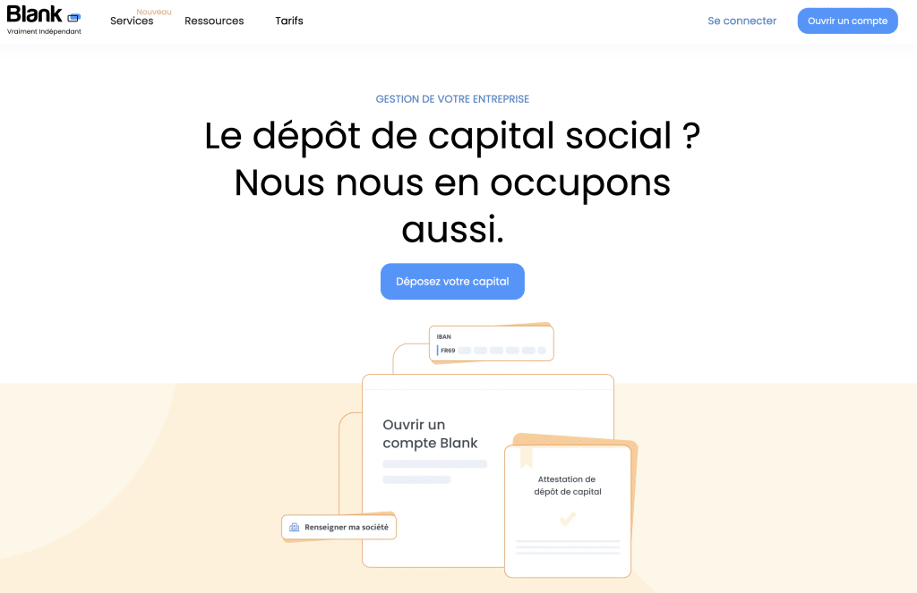 Dépôt de capital Blank