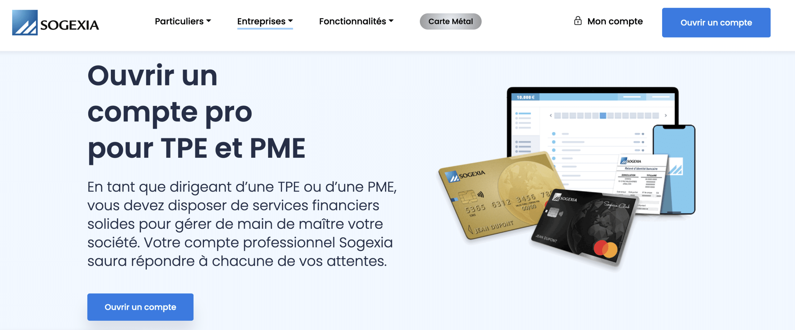 Sogexia compte entreprise