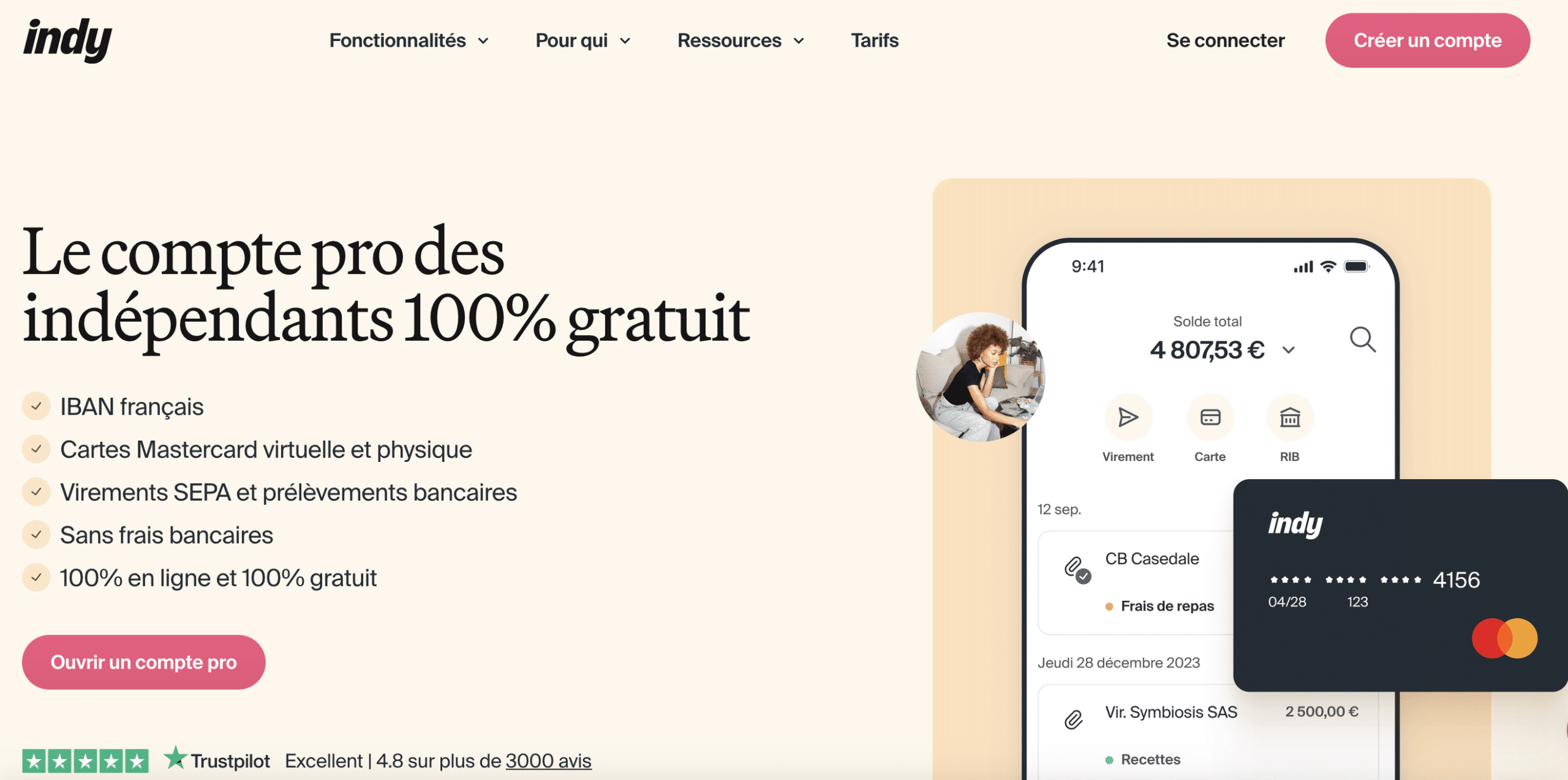 Indy compte pro en ligne gratuit